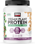 Force Factor Vegan Plant Protein Plant-Based Protein + Greens Greens Powder with 20g Plant Based Protein Digestive Enzymes and Fiber Cinnamon Cereal Flavor 20 Servings (Packaging May Vary)