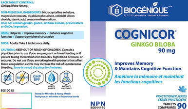 Cognicor - Memory & Cognitive Function Support, Biogenique (90 caps)