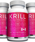 Sky Nutritionals, Premium Antarctic Krill Oil, 500 mg per softgel, Omega-3 with EPA & DHA; Astaxanthin. Supports heart and joint health. 60 - Easy to swallow softgel capsules per bottle.