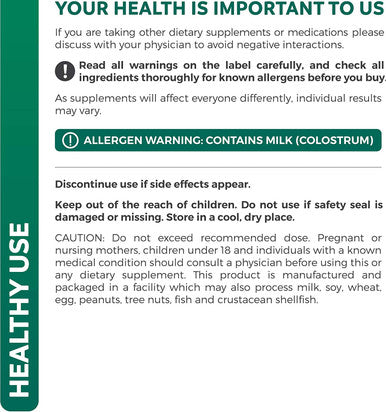 Colostrum 1000Mg Nongmo 30 Igg Immunoglobulins Immune System Support Gut Health Respiratory Health Supplement Low Heat Processed Bovine Colostrum 60 Capsules No Powder Or Pills