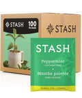 Stash Tea Peppermint Herbal Tea, Box of 100 Tea Bags | Cooling, brisk peppermint flavor with refreshing herbal notes, Non-GMO Project Verified and foil-sealed freshness