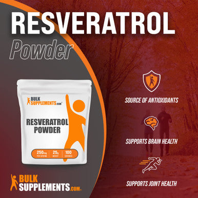 BulkSupplements Resveratrol Powder - Antioxidants Supplement, Sourced from Polygonum cuspidatum Root - - 250mg , 100 Servings (25 Grams - 0.88 oz)
