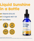 NativePath D3K2 Tincture - 1000IU Vitamin D3 and Vitamin K2 Supplement with Organic MCT Oil - 1 Fluid Ounce - Rapid Bioavailability Multi-Vitamin for Bone Strength and Total Body Wellness 30 Servings
