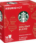 Starbucks K-Cup Coffee Pods, Medium Roast Coffee for Keurig Brewers, Holiday Blend, 100% Arabica, Limited Holiday Edition, 1 Box (32 Pods)