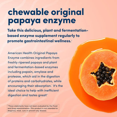 American Health 4 Pack Of Original Papaya Enzyme Chewable 600 Tablets