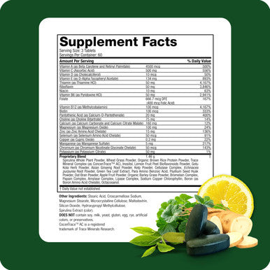 Life's Fortune Multivitamin All Natural Energy Source Supplying Whole Food Concentrates Antioxidants Amino Acids Enzymes Trace Minerals & More 90 Count