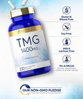 Carlyle TMG 1400mg | 200 Trimethylglycine Quick Release Capsules | Non-GMO & Gluten Supplement