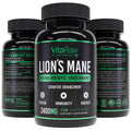 VitaRaw Organic Lions Mane Supplement Capsules 2400 mg Powerful Nootropic Helps Maintain Memory Energy and Mental Clarity Vegan Brain Booster Focus Pills Real Lions Mane Supplement