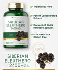 Carlyle Siberian Eleuthero Root Capsules | 2400Mg | 300 Count | Non-Gmo, Gluten Free Formula | Siberian Ginseng | Eleutherococcus