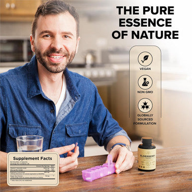 Elderberry With Vitamin C, Zinc, & Ginger Potent Immune Booster 5000 Mg Elderberry, Zinc, & Vitamin C Non-Gmo Immunity Vitamins For Adults To Help You Feel Vibrant, 60 Caps.