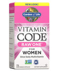 Garden of Life Vitamin Code Raw One for Women, Once Daily Multivitamin for Women - 75 Capsules, One a Day Women, Vitamins, Fruits, Veggies, Probiotics for Womens Health, Vegetarian, Gluten Free