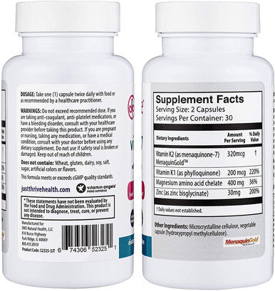 Just Thrive Vitamin K2-7 320 Mcg - 30-Day Supply