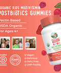 Maryruth Organics Kids Vitamins USDA Organic Kids Multivitamin Gummies + Postbiotics for Ages 4+ Multivitamin for Kids with Lactobacillus Rhamnosus Vitamins for Kids Vegan Non-GMO 60 Count