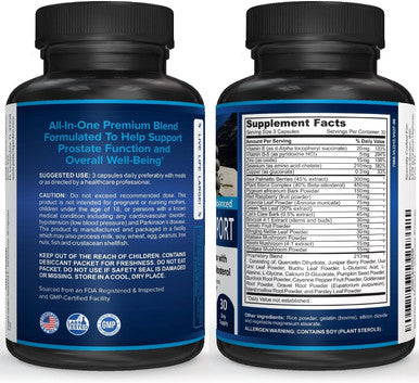 Potent Garden Prostate Support 33 Herbs Including Beta Sitosterol, Pygeum And Saw Palmetto For Men Prostate Health Supplements For Men, 90 Caps