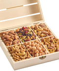 NUT CRAVINGS - Purim Mishloach Manot Mixed Nuts Gift Basket in Red Gold Box (7 Assortments, 1 LB) Ramadan Gifts Treats for Adults, Food Arrangement, Healthy Snack Care Package, Kosher