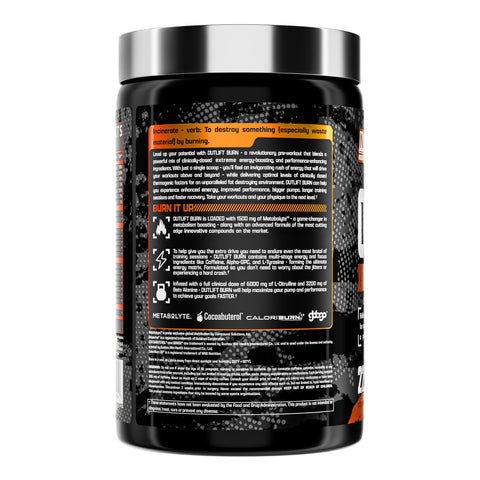 Nutrex Outlift Burn Pre-Workout Supplement For Energy Focus & Endurance Metabolyte L-Citrulline Beta-Alanine & Caffeine Thermogenic Formula For Performance (22 Servings Florida Crush)