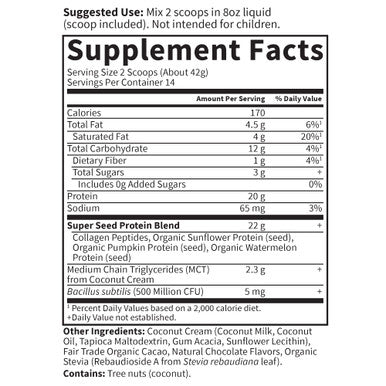 Garden of Life Grass Fed Collagen Protein Powder - Chocolate 14 Servings Collagen Powder For Joints Mobility Muscle Repair Collagen Peptides Super Seeds Coconut Mcts Keto Collagen Supplements