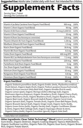 Garden Of Life Mykind Organics Men'S Once Daily Whole Food Multivitamin, 60 Vegan Tablets