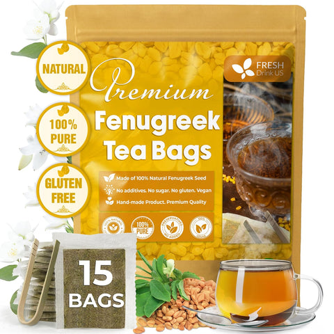 FreshDrinkUS, Premium 75 Mulberry Leaf Tea Bags, 100% Natural & Pure from Mulberry Leaves. Loose Leaf Herbal Tea. Made with Natural Material Tea Bags. No Sugar, No Caffeine, No Gluten, Vegan.