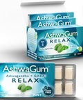 Ashwagum Relax Gum By Bettergum, High Potency Supplement With Ksm 66 Ashwagandha And Gaba, Supports Stress And Tension Relief, Alternative To Gummies, Sugar-Free, 10 Pieces - 6 Pack