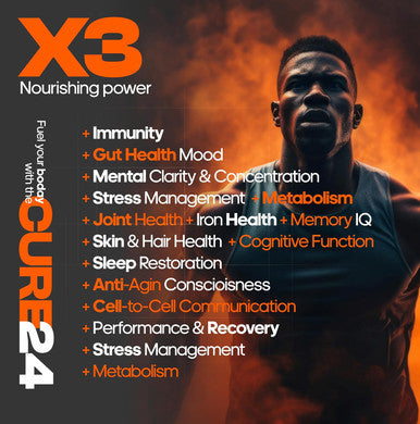 Cure24 Bovine Colostrum X3 Supplement Powder for Humans 100% Pure Whole Natural Grass Fed Superfood High IgG Plus Probiotic & Prebiotic Unflavored Made in USA