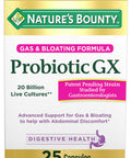 Nature's Bounty Probiotic For Occasional Gas And Bloating Dietary Formula Dietary Supplement Helps With Abdominal Discomfort Promotes Digestive Health 25 Capsules