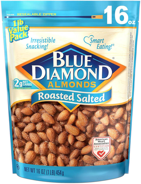 Blue Diamond Almonds Honey Roasted Snack Almonds, Party Salty Snack, Plant-Based Protein and Fiber, After School Snacks, Events, Holidays and Lunch, 16Oz, 1 Pound (Pack of 1)