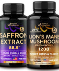 NUTRAHARMONY Saffron Capsules & Lions Mane Mushroom Capsules