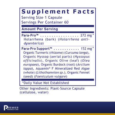 Premier Research Labs Parastat - Intestinal Support & Cleansing - Cleanser Detox For Digestive Health - With Burdock Root, Turmer