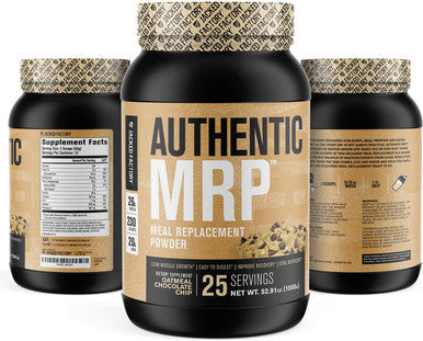 Authentic MRP Meal Replacement Powder Healthy Shake for Lean Muscle Growth w/Grass Fed Whey Protein Isolate Complex Carbohydrates MCT Healthy Fats Whole Food Supplement Oatmeal Choc Chip