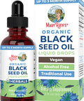 Maryruth Organics Black Seed Oil Liquid Drops Cold Pressed 3 Month Supply USDA Organic Black Cumin Seed Oil Immune Support Respiratory Health Sugar Vegan Non-GMO Gluten 2 Fl Oz