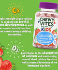 Chewy Vites Kids Calcium and Vitamin D3 60 Kids Calcium Gummies Help Support Healthy Bones and Teeth 2 Months Supply Real Fruit Juice Vegan Age 3 + Strawberry Flavour