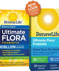 ReLife Adult Probiotic Ultimate Flora Probiotic Extra Care Go Pack Shelf Stable Probiotic Supplement 30 billion 30 Vegetable Capsules Packaging May Vary