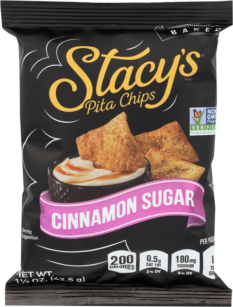 STACYS SNACKS Pita Cinnamon Sugar, 1.5 OZ (Pack of 2)