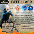 Wholesome Wellness Grass Fed Desiccated Beef Liver Capsules (180 Pills, 750mg Each) - Natural Iron, Vitamin A, B12 for Energy - Humanely Pasture Raised Undefatted in New Zealand Without Hormones or Chemicals