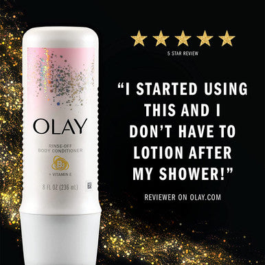 Olay In-Shower Rinse Off Body Conditioner with Vitamin E & B3 for Dry Skin, Lasting Hydration, 8 Oz, Pack of 6