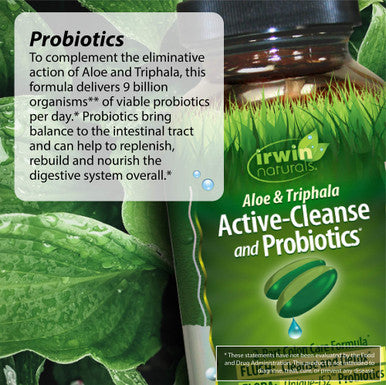 Irwin Naturals Aloe And Triphala Active-Cleanse And Probiotics By 2-Part Colon Care Formula Detox 60 Liquid Soft-Gels