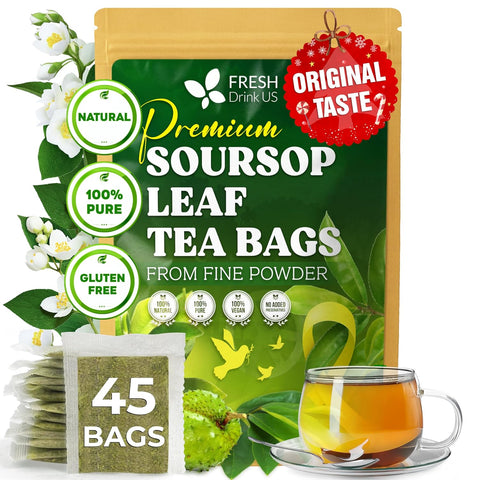 FreshDrinkUS, Premium 120 Mulberry Leaf Tea Bags, 100% Natural & Pure from Mulberry Leaves. Loose Leaf Herbal Tea. Made with Natural Material Tea Bags. No Sugar, No Caffeine, No Gluten, Vegan.