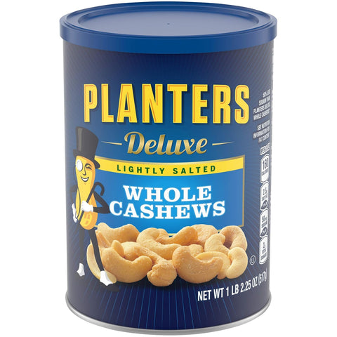 PLANTERS Deluxe Lightly Salted Cashews Party Snacks PlantBased Protein Quick Snack for Adults After School Snack Flavored with Sea Salt Kosher 1lb 2.25oz