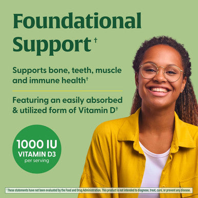Megafood Vitamin D3 1000 Iu (25 Mcg) - Vitamin D Supplements With Real Food, Immune Support, Supports Bones, Teeth & Muscles, Vegetarian, Gluten-Free, Non-Gmo, Kosher 90 Tablets, 90 Servings