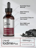 Liquid Iodine Solution Drops | 2 fl oz | 150 mcg | Iodine & Potassium Iodine Supplement | Vegetarian, Non-GMO, Gluten Free Liquid Tincture | by Horbaach