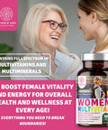 N1N Premium Daily Multivitamins for Women 30 Potent Vitamins Minerals and Herbs with Echinacea Selenium Cranberry Spirulina Lycopene and Lutein for Immunity and Energy 60 Veg Caps