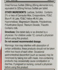 Feosol Original Iron Supplement Tablets Nonheme 325mg Ferrous Sulfate (65mg Elemental Iron) per Iron Pill 1 Per Day 120ct 4 Month Supply for Energy and Immune System Support Made in USA