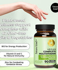 Future Kind Vegan Multivitamins Complete (90Tabs In Recycled Bottle) 42 In 1 Vegan Multivitamins For Women and Men Multivitamin W Enzymes and Probiotics For Digestion Vegan Vitamins W B12 and Zinc