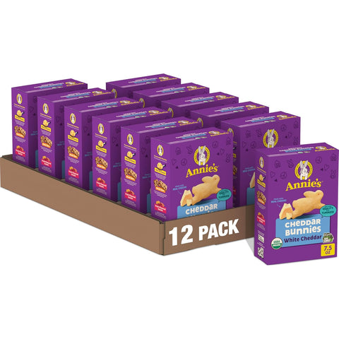 Annie's Organic Friends Bunny Grahams, Chocolate Chip, Chocolate, and Honey Baked Graham Snacks, 11.25 oz