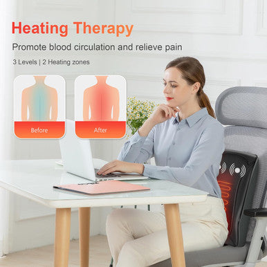 Comfier Back Massager With Heat, Shiatsu Neck And Back Massager With Heat For Back Pain, Soothing Heating & 3D Kneading Massage Pillow For Men Women