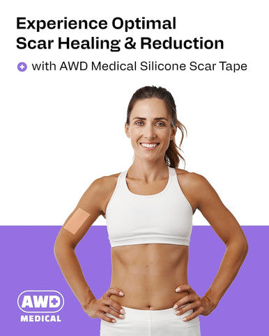Awd Silicone Scar Sheets For Surgical Scars - Medical Grade Silicone Scar Tape For C Section, Tummy Tuck Tape, Keloid Treatment - Silicone Skin Patches After Surgery Must Haves (1.6" X 120" Roll)
