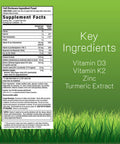 Irwin Naturals High Potency Mega D3 & K2 + Turmeric Extract 60 Liquid Softgels Healthy Bones & Immune Function