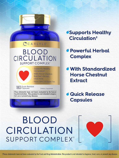 Carlyle Blood Circulation Supplement | 180 Capsules | Supports Healthy Circulation | Non-GMO Gluten