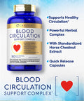 Blood Circulation Supplement | 180 Capsules | Supports Healthy Circulation | Non-Gmo, Gluten Free | By Carlyle